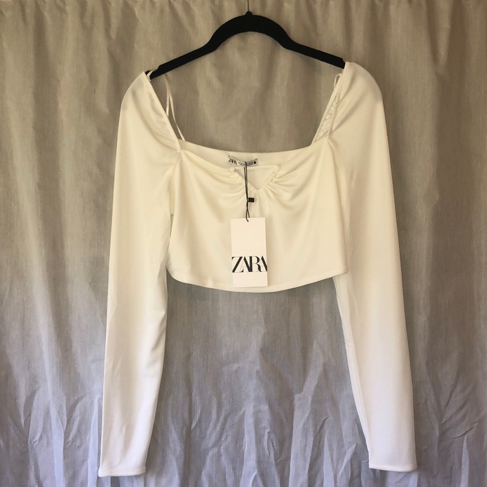 Zara Cropped Long Sleeve Shirt